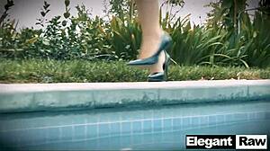 Pornstars Jillian Janson and Seth Gamble find the perfect spot for doggystyle sex and deepthroat.