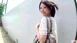 Japanese babe Mizuki gets picked up and fucked with hairy pussy creampie!