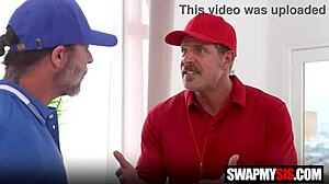 Stepdaddys swap tiny trainees to punish their petite asses hard.