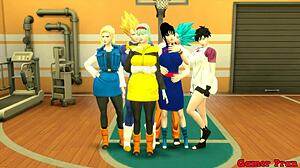 Intense Dragon Ball Orgy With Goku And Vegeta