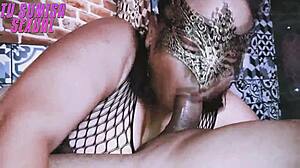 Exquisite deep throat oral for stepfather