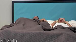 Stepdaughter and stepdad share hotel bed