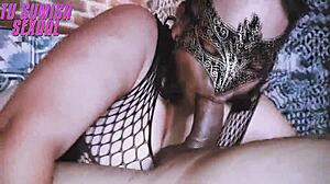 Exquisite deep throat oral for stepfather