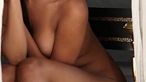 Check out Amina Malakona's shaved pussy reveal