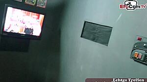 Caught German Housewife Fucking Stranger in Sex Cinema