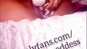 Oh wow, watch this sexy ebony thot squirt and cream with dildo and feet toys!