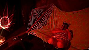 Chubby BBW Fingers Wet Pussy in Tent Hammock