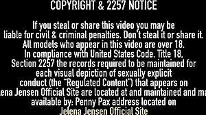 Trimmed brunette jelena jensen enjoys playing with her toys