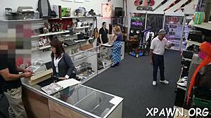 I'm so horny, we're having rough sex in the shop right now