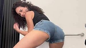 Sweetierjasmin Strips Barely Legal in Store Cabin!