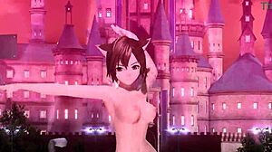 meiko in full nude cat costume, goddess-like with big tits and ass