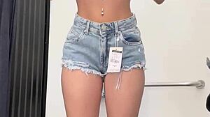 Sweetierjasmin Strips Barely Legal in Store Cabin!