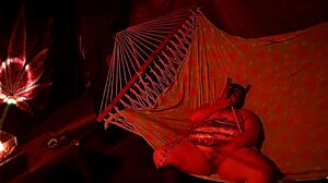 Chubby BBW Fingers Wet Pussy in Tent Hammock