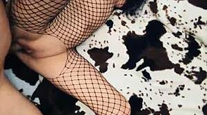 beautiful milf wife puts on stockings and seduces husband for anal sex