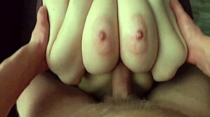 Busty Girl Gives Me A Titjob Until I Cum Covering Her Tits With Cum