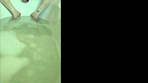 the bride masturbates in the bath to orgasm