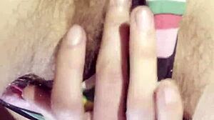 First Time Cumming On Camera With Dripping Wet Hairy Brunette Orgasm