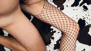 beautiful milf wife puts on stockings and seduces husband for anal sex