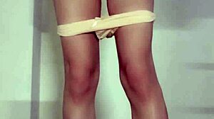 Masturbating outdoors in dress and skirt with panties