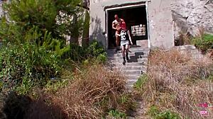 Pink haired babe gets rammed outdoors!