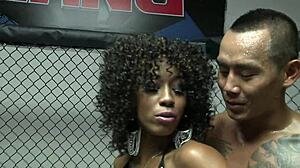 Big Tits Milf Fucks In MMA Ring With Shaved Pussy And Big Black Cock