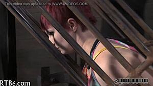 Pornstar engages in intense sadomasochism play