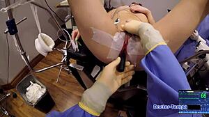 in florida hospital, blaire celeste with pierced nipples gets examined backstage