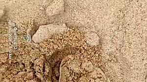 bare feet feel the warm sand for sensory pleasure