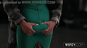 Wifey candice holds husband's hand during bbc encounter