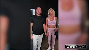 Wifey candice holds husband's hand during bbc encounter