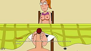 Rick And Morty Summer Footjob In A Way Back Home!