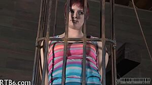 Pornstar engages in intense sadomasochism play