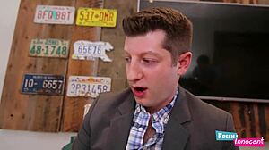 Teacher bangs two fresh teen students in blonde and brunette threesome