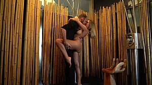 Cute college girl rides cock hard after business meeting contest