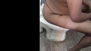 Indian step mom feels embarrassed pissing nude in bathroom