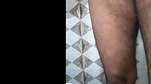 Indian step mom feels embarrassed pissing nude in bathroom