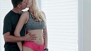 Young Blonde Cheats With Old Fat Guy In Gym! Big Tits And Hardcore Cock Action!