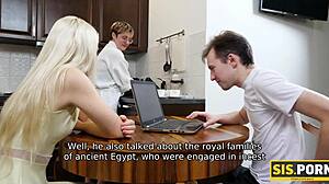 sis porn slim blonde and stepbrother have unplanned sex after dinner