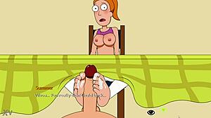 Rick And Morty Summer Footjob In A Way Back Home!