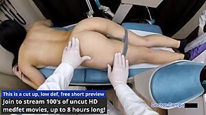 in florida hospital, blaire celeste with pierced nipples gets examined backstage