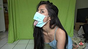 filipina babe sucks cock in masked deepthroat compilation