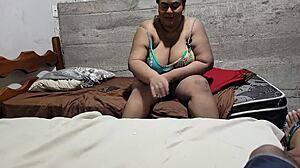 Aunt waits for family to leave, then fucks nephew in homemade creampie