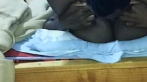 african mature guy licks hairy pussy close up on red