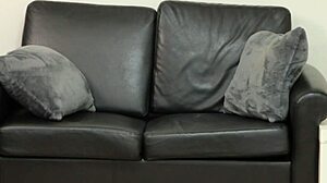 Blonde MILF Samantha Interviewed Roughly On Sofa