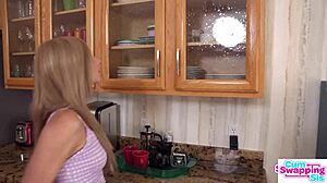 Shorties Macy Meadows & Sera Ryder Double Team Stepbro's Cock