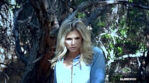 Scarlet and Eden having hot outdoor lesbian sex in 4K.