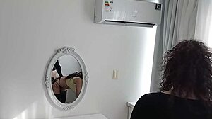 Busty Latina Brunette Flashes Thong While Getting Fucked Barefoot By Big Cock In Homemade Video