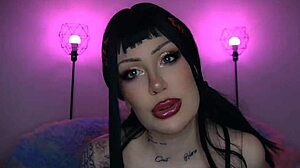 goth girl in fishnets and tattoos