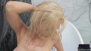 Amazing big boobs blonde milf dream date stripping.