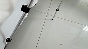 Busty Latina Brunette Flashes Thong While Getting Fucked Barefoot By Big Cock In Homemade Video